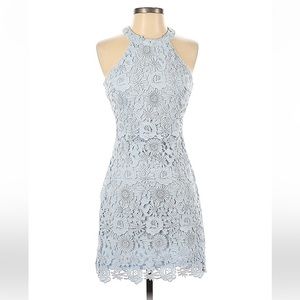 Lulu’s Light Blue Lace Mini Dress | Size Small | Like New | Wedding Guest Dress